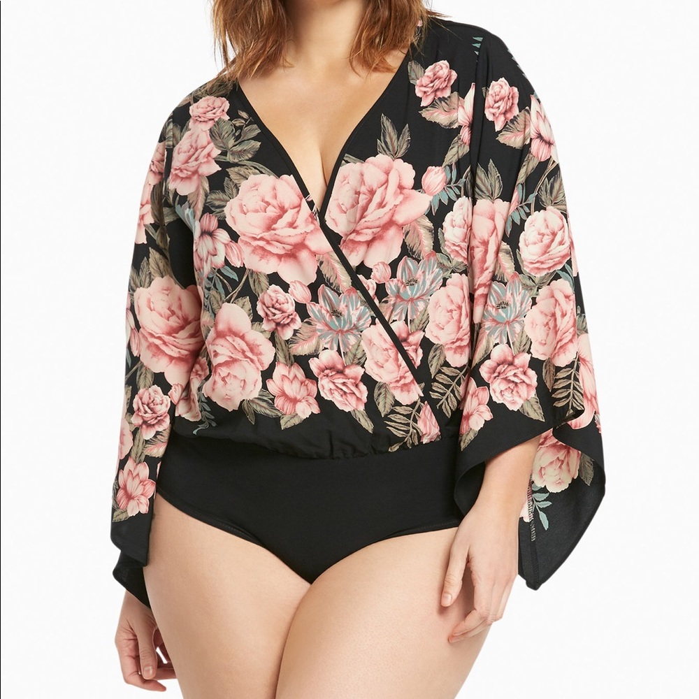 Plus Size Floral Bodysuit